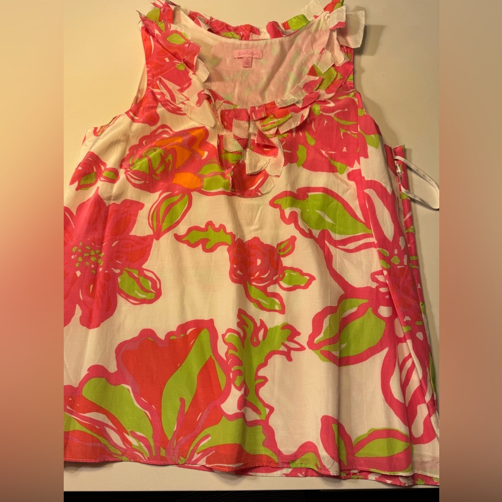 Lilly Pulitzer Floral Pink and Green Women's Top